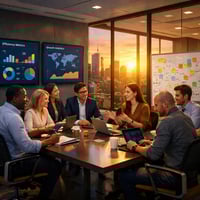 Business leaders reviewing strategy and operations in response to rising costs, economic uncertainty, and the need for improved efficiency and organisational alignment