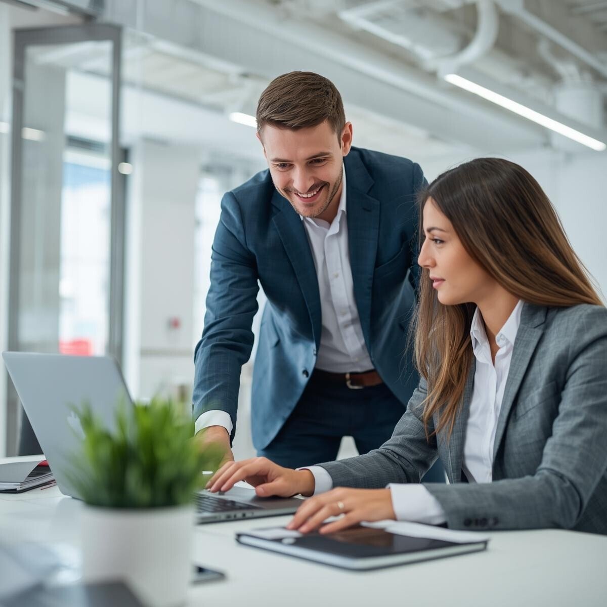 an AI consultant helping a client with digital solutions 2 peeps an AI consultant helping a client with digital solutions 2 peeps