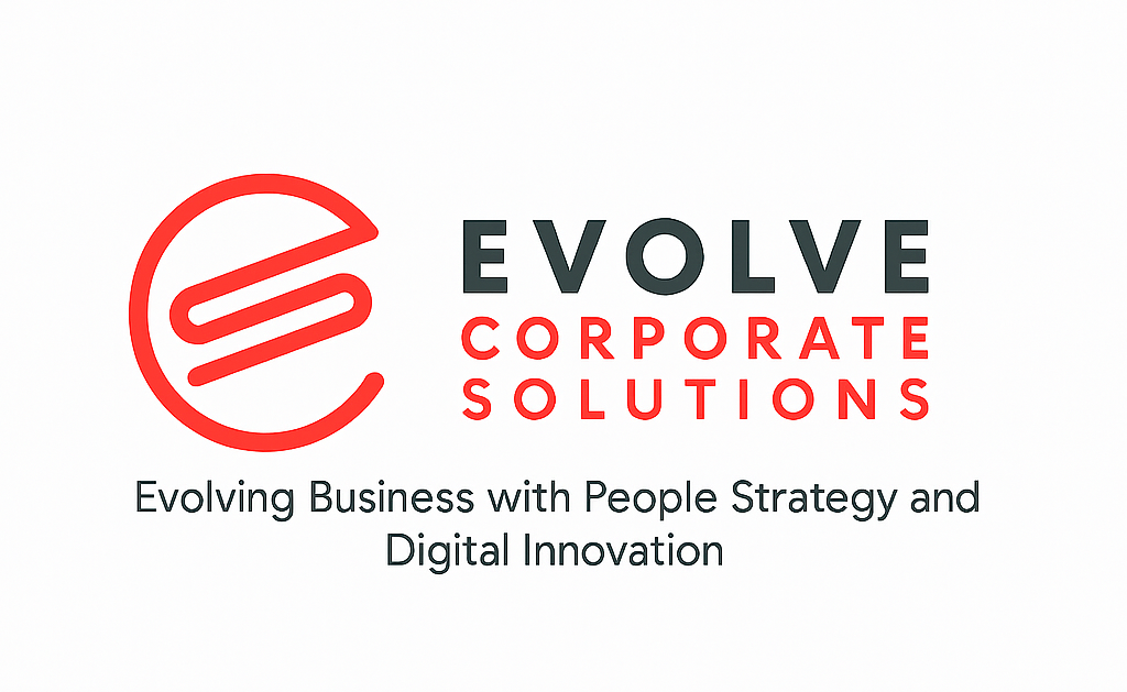 Evolve Corporate solutions company name, logo with tagline
